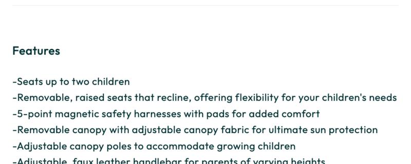 W2 Luxe Double Stroller Wagon (2 Seater) - FINAL SALE