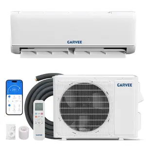 9000 BTU Split System Central Air Conditioner with Heat Pump, 18.5 SEER2 230V Mini Split AC Heating and Cooling System, WiFi and Alexa Compatible Smart Home Cooler, 115V/230V