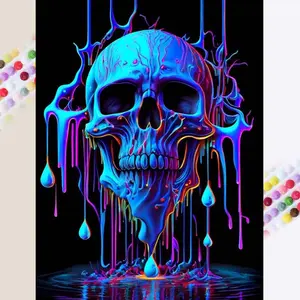1pcs 5D DIY diamond painting kit, 5D diamond art kit, DIY decoration, Handicraft, colored fluid painting diamond painting kit with full round diamonds DIY, mosaic, diamond art, DIY art home decoration, suitable for Halloween and Christmas.