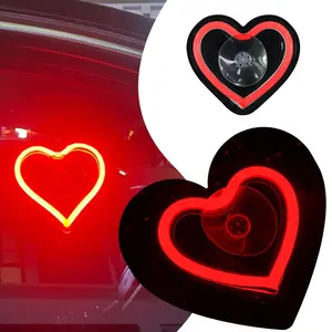 FCCEMC Car Triangular Windows Solar Heart-Shaped Car Ambient Light Car Interior Lighting Interior Car Lights Smart Vibration Sensor 3 Modes Suction Cup Installation No Wiring