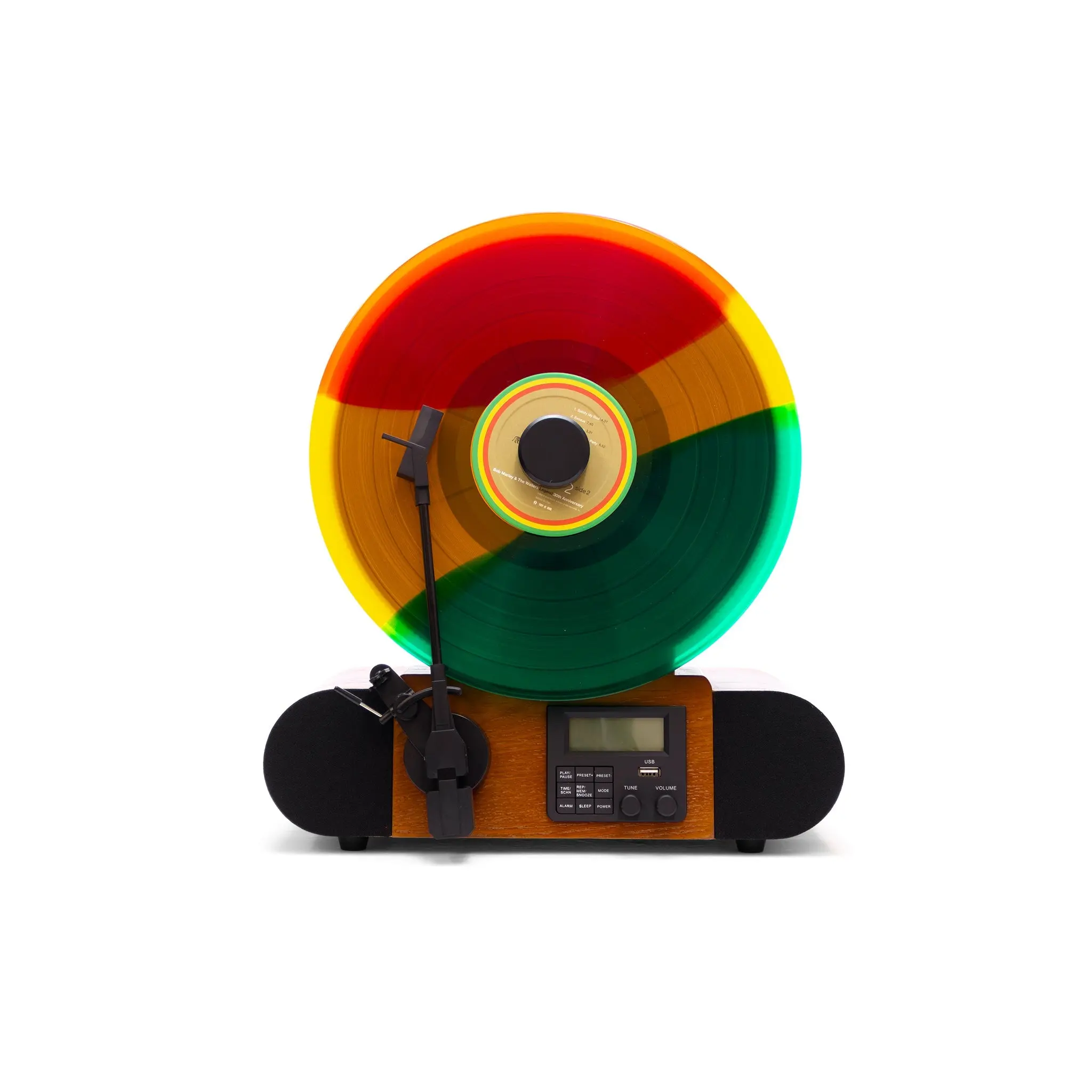 Fuse Vert Vertical Vinyl Record Player - Bluetooth, Alarm Clock, Auxiliary Functionality, Collectible for Vinyl Records Enthusiasts