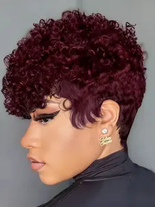 8 Inches Short Natural Human Hair Pixie Cut Wig, Glueless Curly Wigs, Easy Wear Daily Use, Perfect for Stylish Look