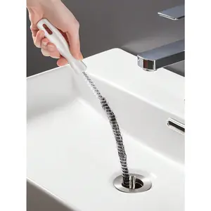 1pc Pipe Dredging Brush Bathroom Cleaning Tool Hair Sewer Sink Cleaning Brush Drain Cleaner Flexible Cleaner Clog