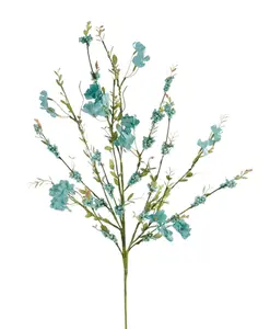 35" Flower Styro Bead Leaf Spray (Teal)
