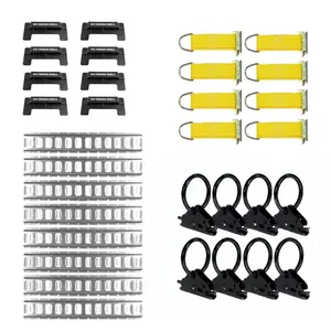 5' Galvanized E track Kit - 8 Rails + Accessories - 32 Pcs