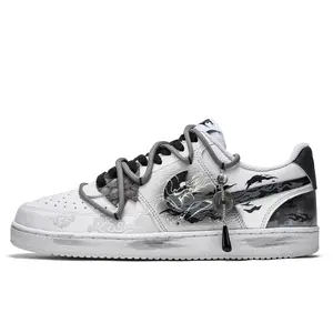 Nike Court Vision 1 M ONE Custom Sneakers for Men with Ink Dragon Design, Quick-Dry, and Impact Resistance Trending Shoes, House White Official Shoes to Get / Maison Mihara