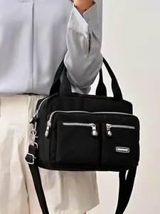 Simple solid color women's one-shoulder handbag, waterproof lightweight tote bag, street trend one-shoulder crossbody bag, Everyday crossbody bag, one-shoulder commuter bag, suitable for commuting, going out and other scenarios, Casual Trendy Bag