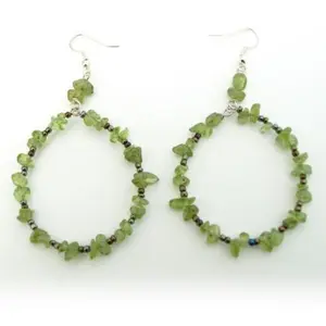 Translucent Green Hoop Earrings