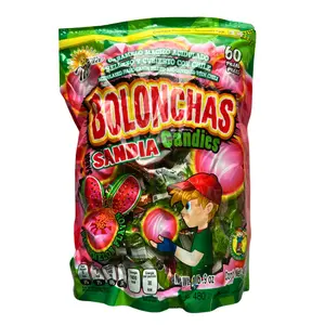 Dulces Mara - Bolonchas Sandia 60 Count - Sour Watermelon Hard Candy Filled and Covered with Chili - Authentic Mexican Candy