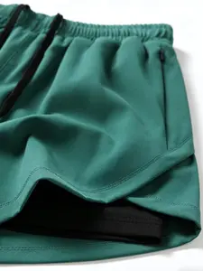 Summer New Women's Sport Shorts Casual Shorts Trendy Versatile Fitness Running Pants Two-Piece Set Anti-Spy Inner Layer Sports Pants