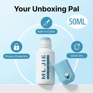 Gift and personal use ML JIE 2-piece set 50ml correction fluid, with built-in paper cutter, quick-drying and leak-proof, suitable for thermal paper security stamps, convenient