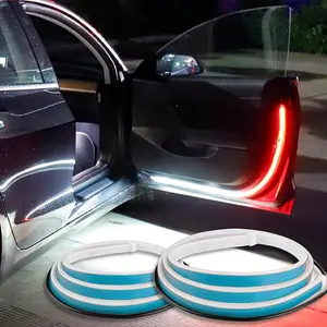 Car Door LED Warning Light Strip, 2pcs 48-Inch Dual-Color Waterproof Car Door LED Warning Light Strip, Flexible Sequential Flowing White & Red Lights for Enhanced Vehicle Safety, Led Side Light