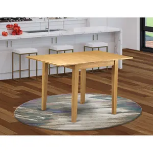 East West Furniture Modern 30x48 in. Norden Rectangular Oak Table with 2 Drop Leaves - Adjustable Telescoping, All-in-1 Expandable, Assembled Dining Table, Adjustable Telescoping Dining Tables