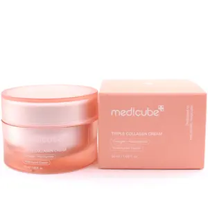 Medicube Triple Collagen Cream 4.0 (50ml) - Mild Aroma, Cream Form Hyaluronic Acid & Niacinamide Moisturizer for Sensitive Skin, Hydrates, Supports Skin Repair & Radiant Look