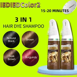 Hair Dye Shampoo — 8-Minute Coloring, Permanent Hair Color with Fast and Precise Applicator, 100% Gray Coverage, Available in 4 Colors Haircare Herbal