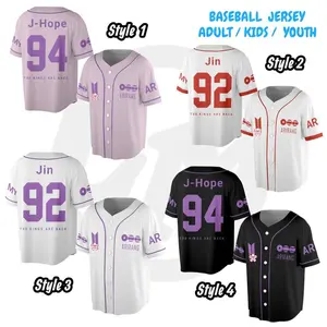 Kpop Group Bangtan Style Jersey, Custom Bangtan Boys Members Baseball Jersey For Army, Bangtan World Tour 2026 Merch Top, Bangtan Comeback 2026 Sports Vest