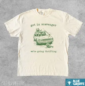 Get in Scavenger Thrifting T-Shirt, Vintage Raccoon Graphic Tee