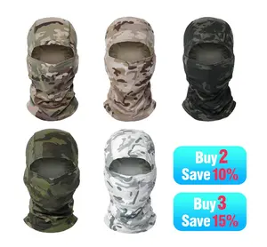 5PC Camo Tactical Balaclava Bundle | UV Face Mask, Neck Gaiter Set | Unisex for Motorcycle, Hunting, Cycling | Breathable Windproof Outdoor Sports Gear