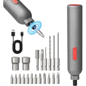 Electric  Cordless,3.6V  Set Rechargeable,Multitool   Bits,20 Pieces  Bits Gifts for Men (Gray)
