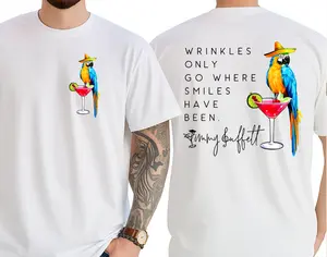 Wrinkles Only Go Where Smiles Have Been TShirt, Palm Tree Jimmy Buffett Memorial Both Sides, Jimmy Buffett Sweatshirt Hoodie