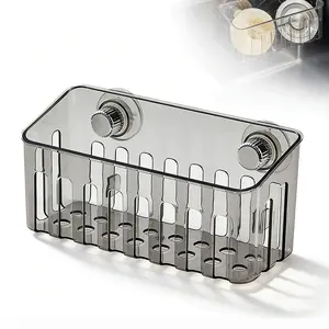(Rotating Suction Cup Installation)Large Suction Cup Sink Caddy for Cleaning Supplies, One-click Rotating Suction Cup Installation,Thickened Design with Hidden Acrylic Drainage, Easy-Rinse Tool Storage, , No-Drill Kitchen & Bathroom Organizer