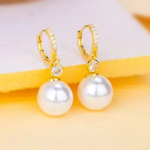 LisiZen Classic Round Pearl Water Drop Earrings for Women, 2025 Trend Jewelry, Chic Minimalist Everyday Statement Hoops DZEH3958 Elegant Accessory