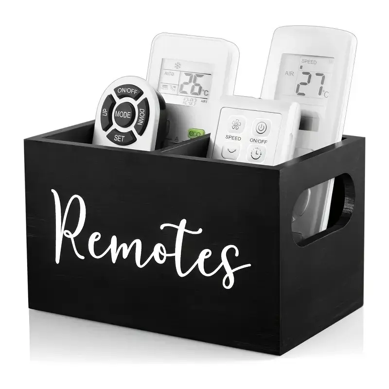 Remote Control Storage Box with 2 Compartments, Versatile Decor Organizer, Suitable for Bedside Table and Sofa Media Organizer, Desktop Stationery Holder, Desk & Drawer Organizer for Home Storage