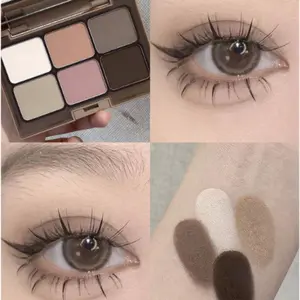 6-Color Eyeshadow Palette, Matte Long-Lasting Eyeshadow Tray Blushed Nudes Eye Shadow Compact