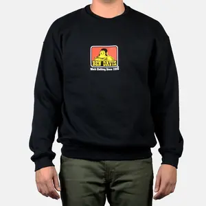 Ben Davis Crew Neck Sweatshirt - Classic Graphic Fall Casual Top for Men Menswear Crewneck Pullover