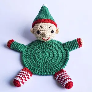 Yarny Bear - Chistmas Coasters Crochet Bundle, Christmas Character Coasters, Handmade Christmas Gift Idea, DIY Xmas Decor, Amigurumi Crochet