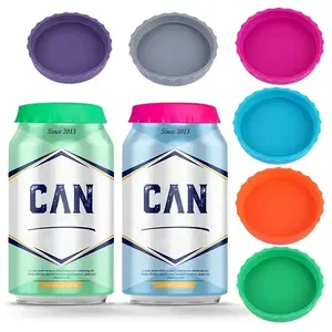 6-Piece Silicone Dustproof Lid Set, Home Use Easy-Open Can Beverage Sealer, Portable Leak-Proof Soft Seal Soda Caps Reusable Drink Protector