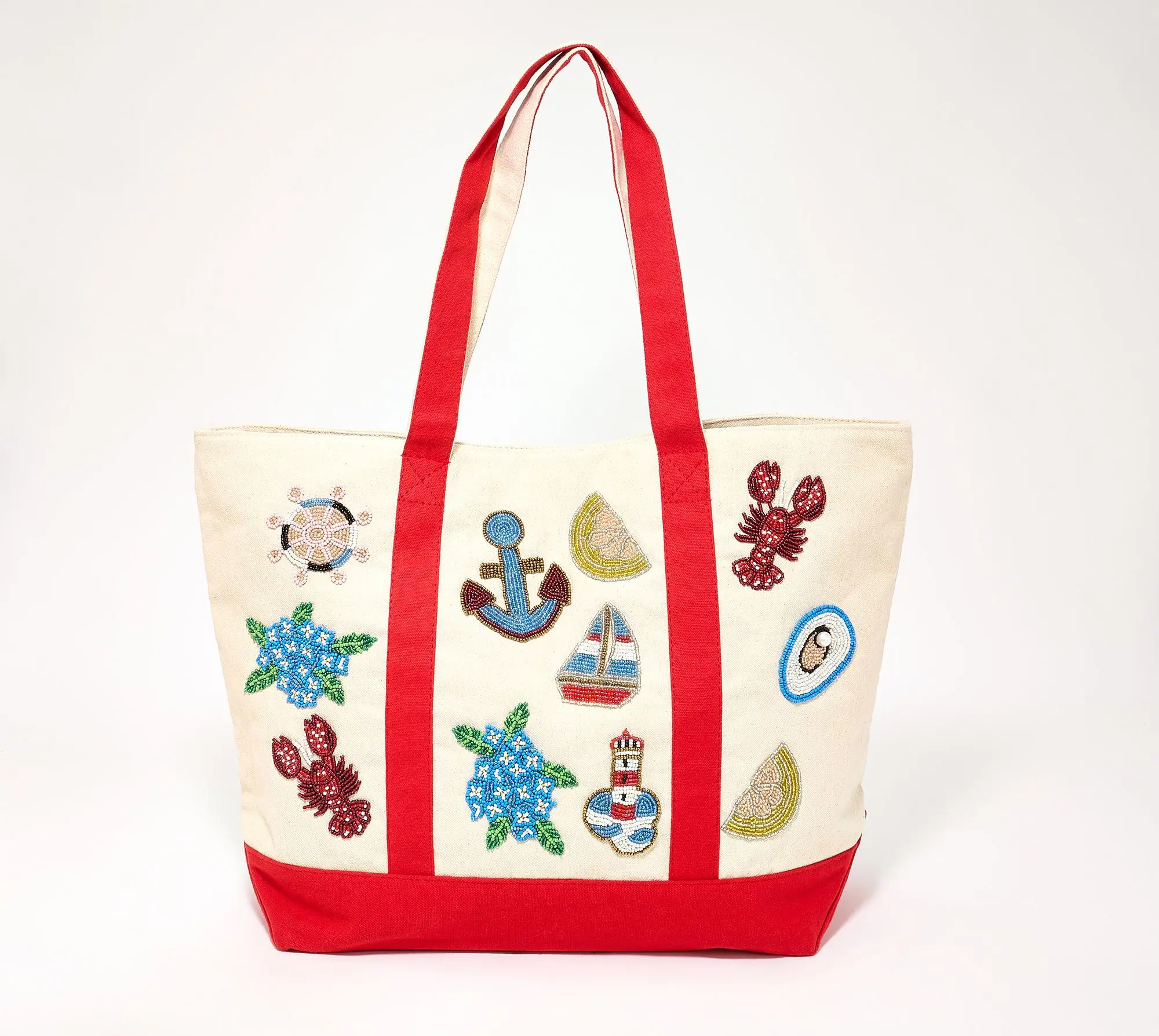 America & Beyond Embellished Canvas Tote