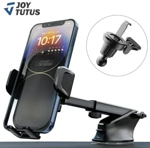 JOYTUTUS Universal Phone Holder Car, [Military-Grade Suction & Stable Clip] Phone Mount for Car Dashboard Windshield Air Vent, Hands-Free Cell Phone Holder Car Fit iPhone Samsung All Smartphones adjustable car phone holder mount tripod