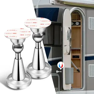 RV Door Holder Magnetic, Updated Hydraulic Shock Absorbent Technology, RV Baggage Door Catch Latch for Camper, Trailer, Motor Home (Stainless Steel, 2 Pack)