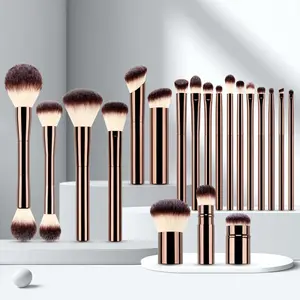 20Pcs Complete Makeup Brushes Set with Bag, Full Face Beauty Tools for Foundation Eyeshadow Concealer & Blush