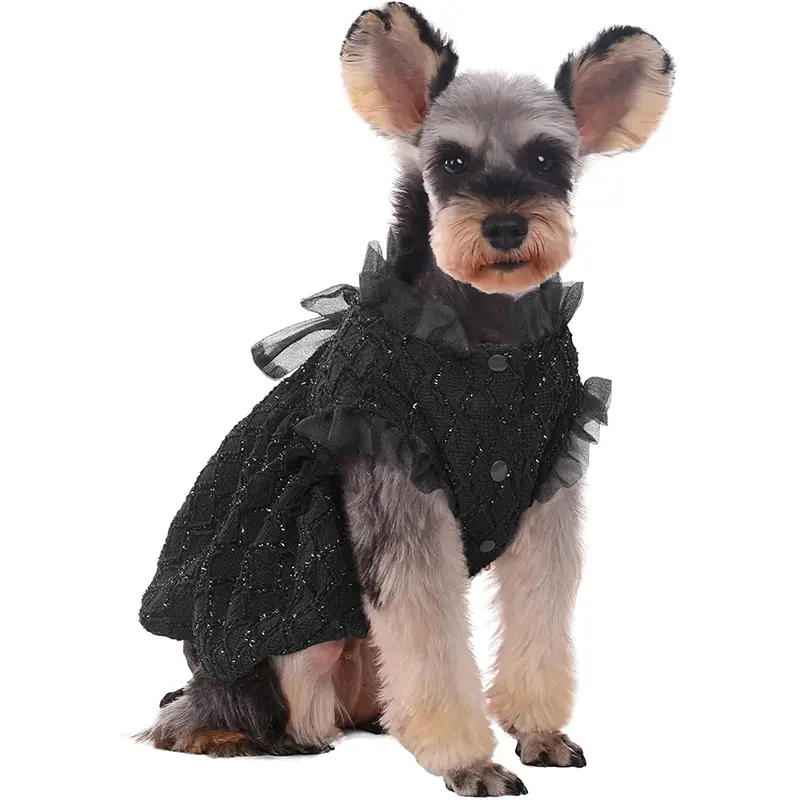 Kuoser Dog Dress, Princess Puppy Tutu with Bow-Knot, Black Dog Dresses