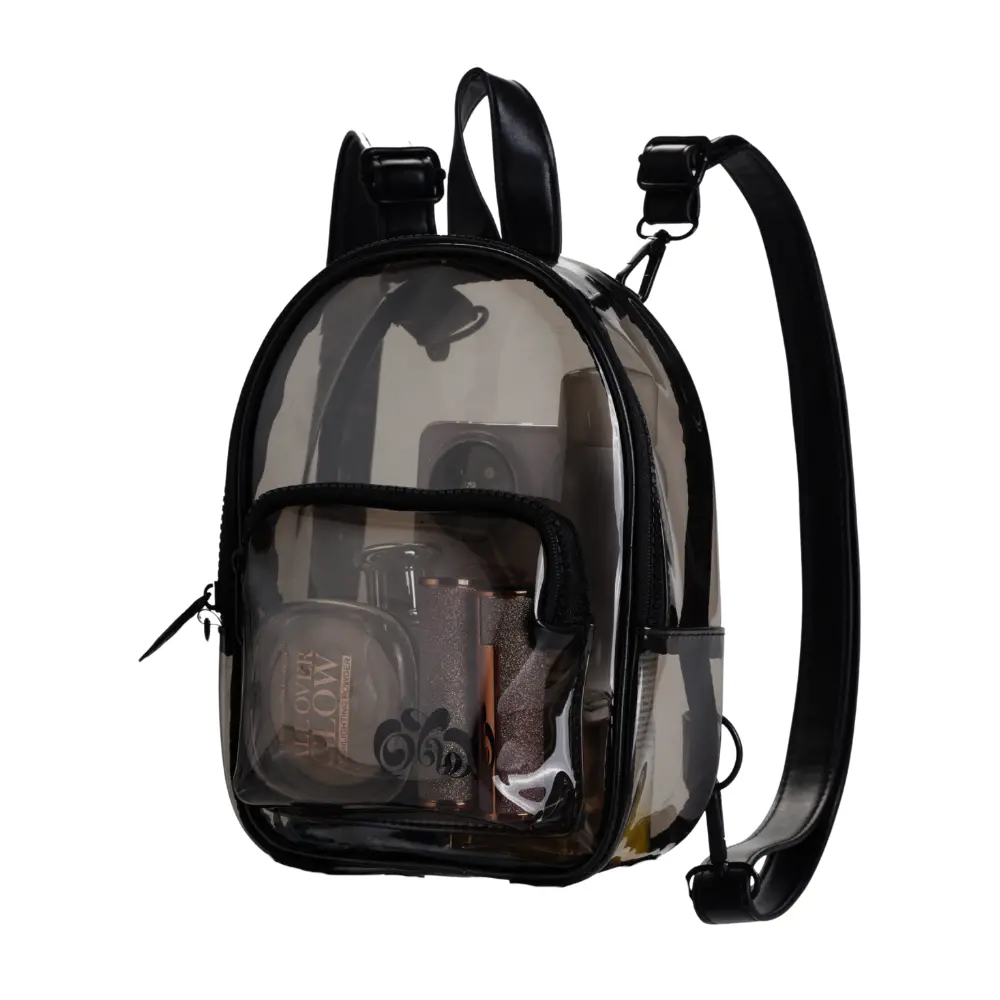 Anti-Theft Mini Backpack Black Clear Transparent Small  display picture 2