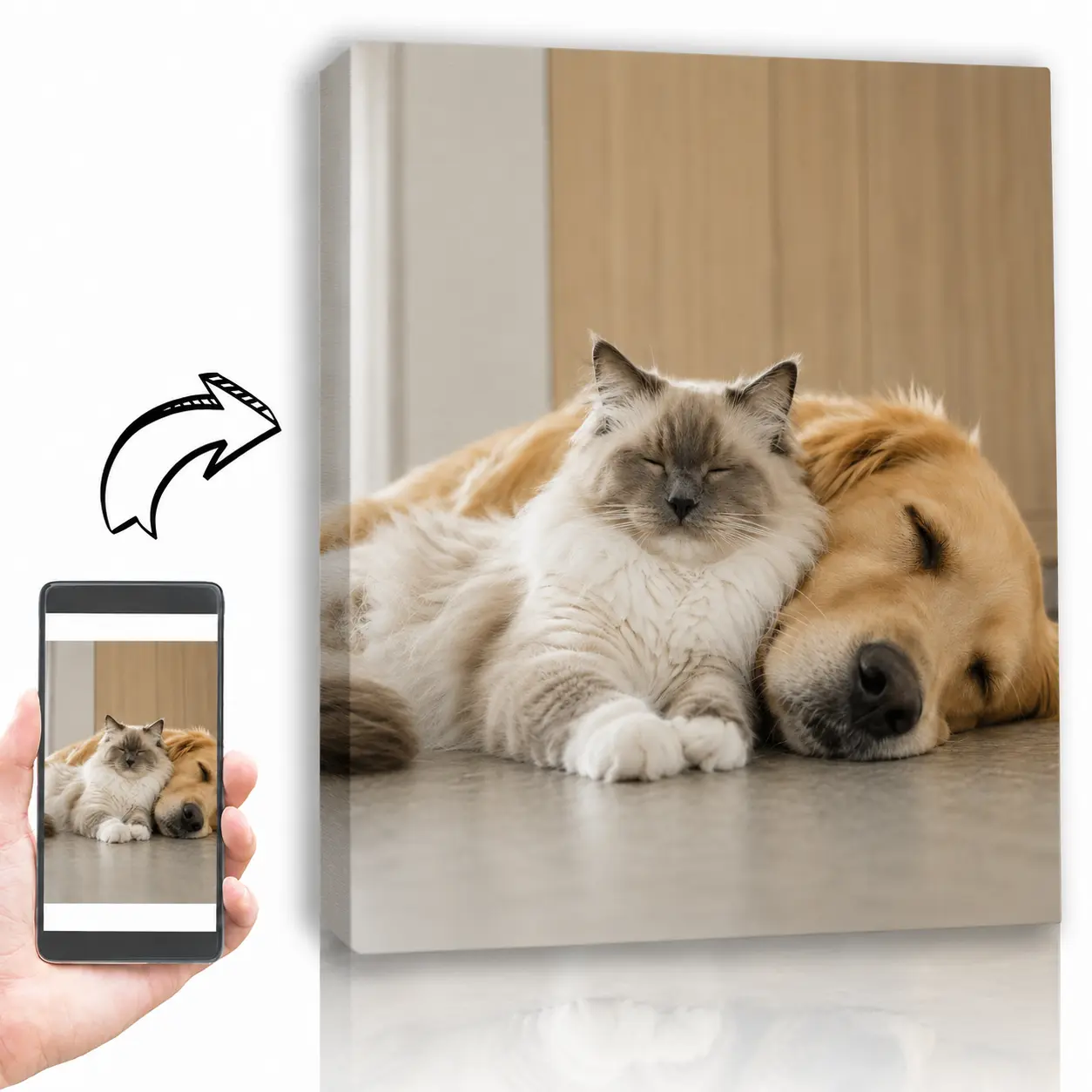 Custom Photo Canvas Wall Art – Perfect for Family Portraits, Pet Portrait Canvas Prints, Wedding Photos, Anniversary Gifts, Baby Milestones and Memorial Keepsakes. Send us your high-resolution photo after ordering for personalization.