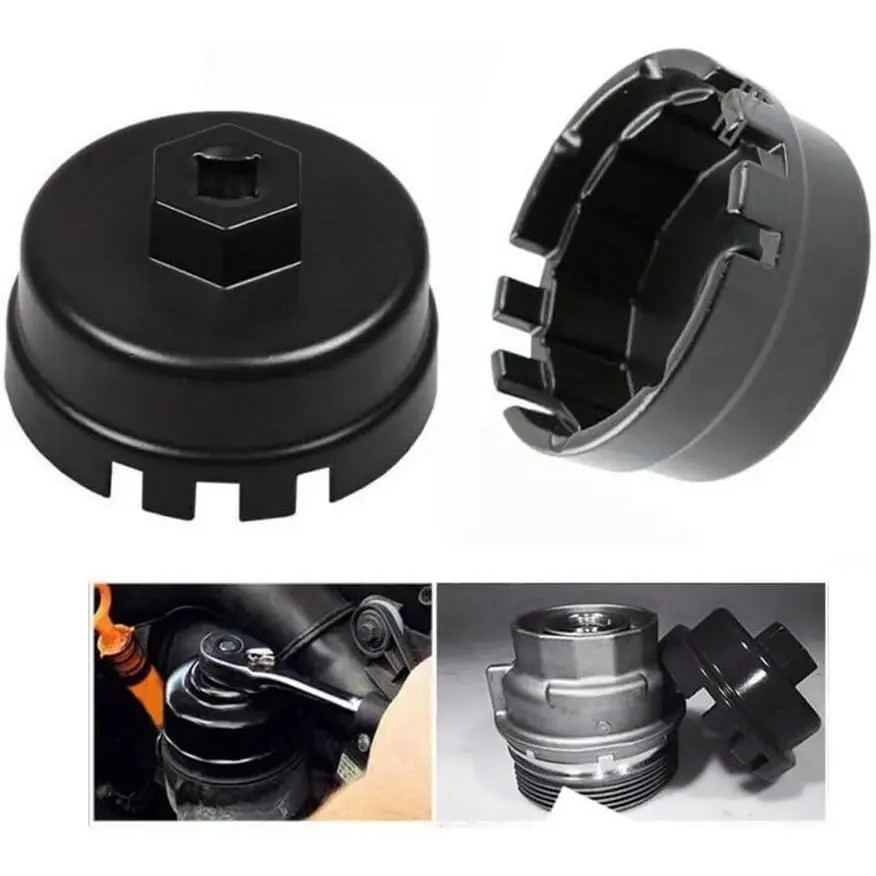 64mm 14-Flute Oil Filter Cap Wrench Removal Tool, Mechanic Hand Tools, Car Automotive Accessories for Toyota Corolla Camry RAV4 4 Runner Tundra Lexus 2.5-5.7L Engines, Car Automotive Tools