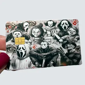 Anime Custom Credit Card Skin - The Men of Horror Black and White Design -