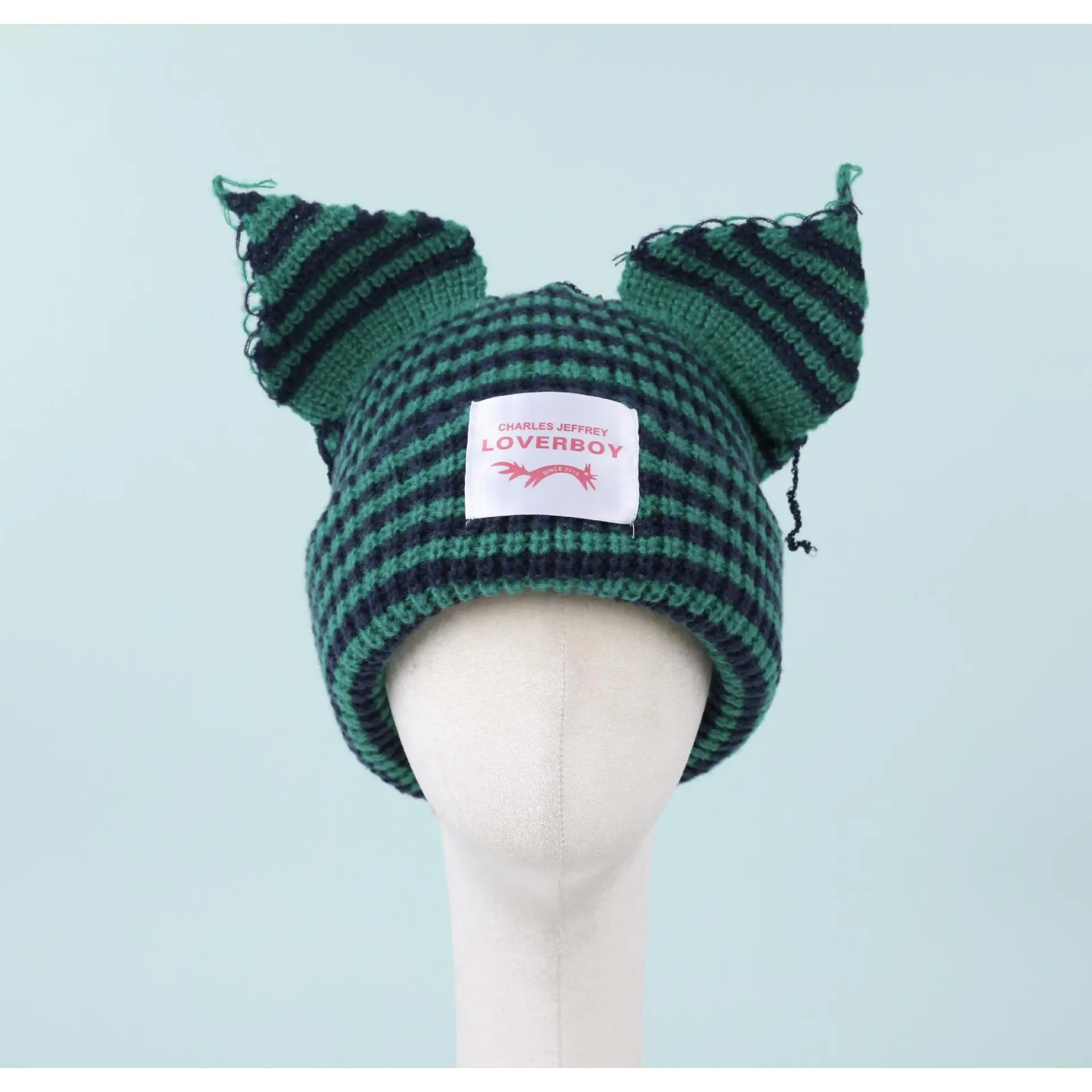 Fine stripes [navy blue + green]