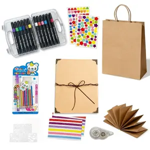 scrapbook supplies kit with Stickers, pens & Gift Bag,scrapbook photo album for baby,Weddings, Travel, Lovers, Friends&Graduation,diy anniversary scrapbooking apply for anniversary romantic gift