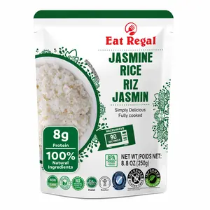 Eat Regal Jasmine Rice – Microwave Parboiled, 8.8oz (Pack of 6) | Ready in 90 Sec | 100% Natural | Pre-Cooked Thai Sticky Rice | Easy Side Dish Grain Carb