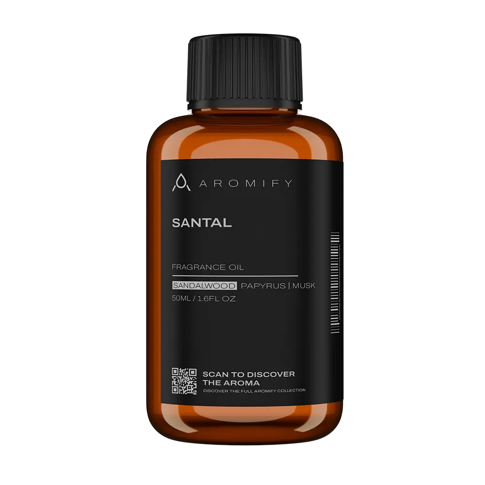 Aromify Santal Fragrance Oil - Inspired by Le Labo, Sandalwood, Papyrus, Musk,  for Diffusers & Aromatherapy - Natural Ingredients, Elegant Blend with Leather & Floral Notes - Long-Lasting, Safe for Home & Office