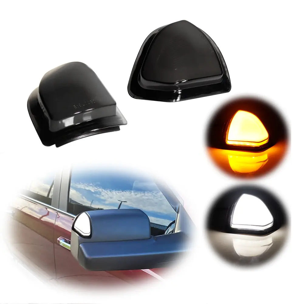 2pcs Smoked Switchback LED Side Mirror DRL Signal lamps Lights For Dodge Ram 1500 2500 3500,Replace OEM GM 68302828AA 68302829AA