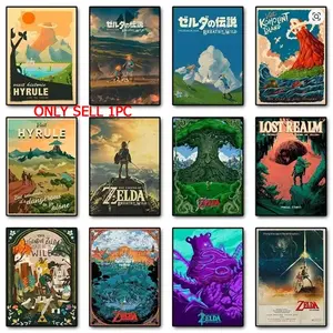 1pc Frameless Zeldas Link Legend Video Game Poster Canvas Painting Poster and Prints Unframed Wall Art Pictures for Modern Bedroom Game Room Home Decor (21 Styles Available)
