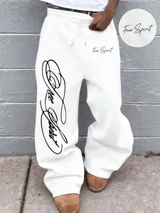 Virus Free Spirit Y2K Bell Bottom Sweatpants | Loose Wide-leg Street Pants, Unisex Oversized Casual Sweatpants, Retro Hip-Hop Graffiti Print, Comfortable Drawstring Waist, Fashionable TikTok Clothing