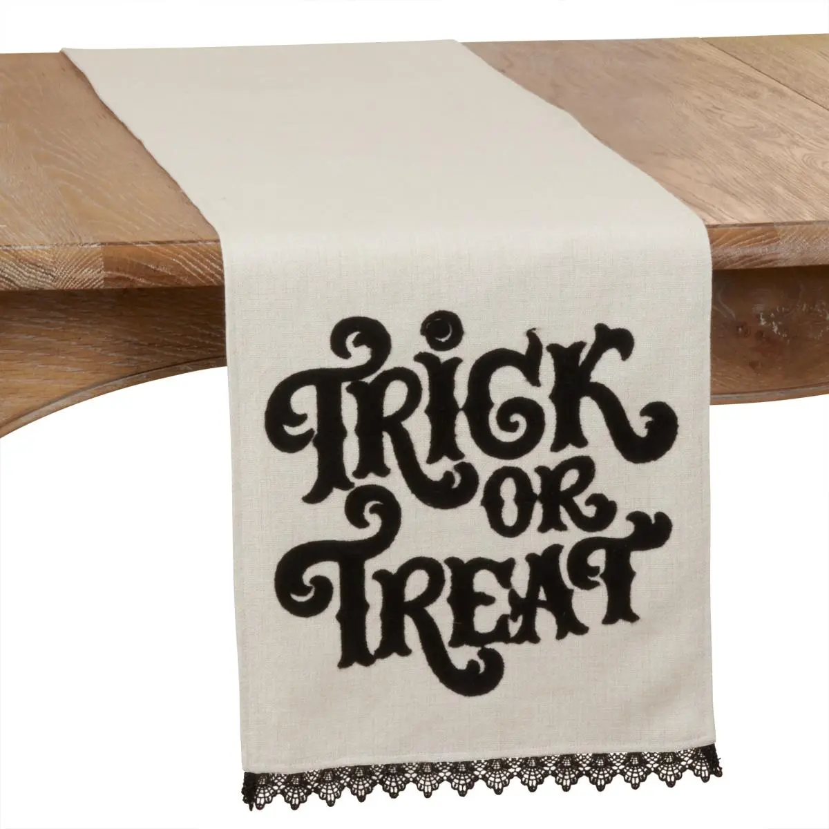 SARO Halloween Table Runner with Trick Or Treat Design