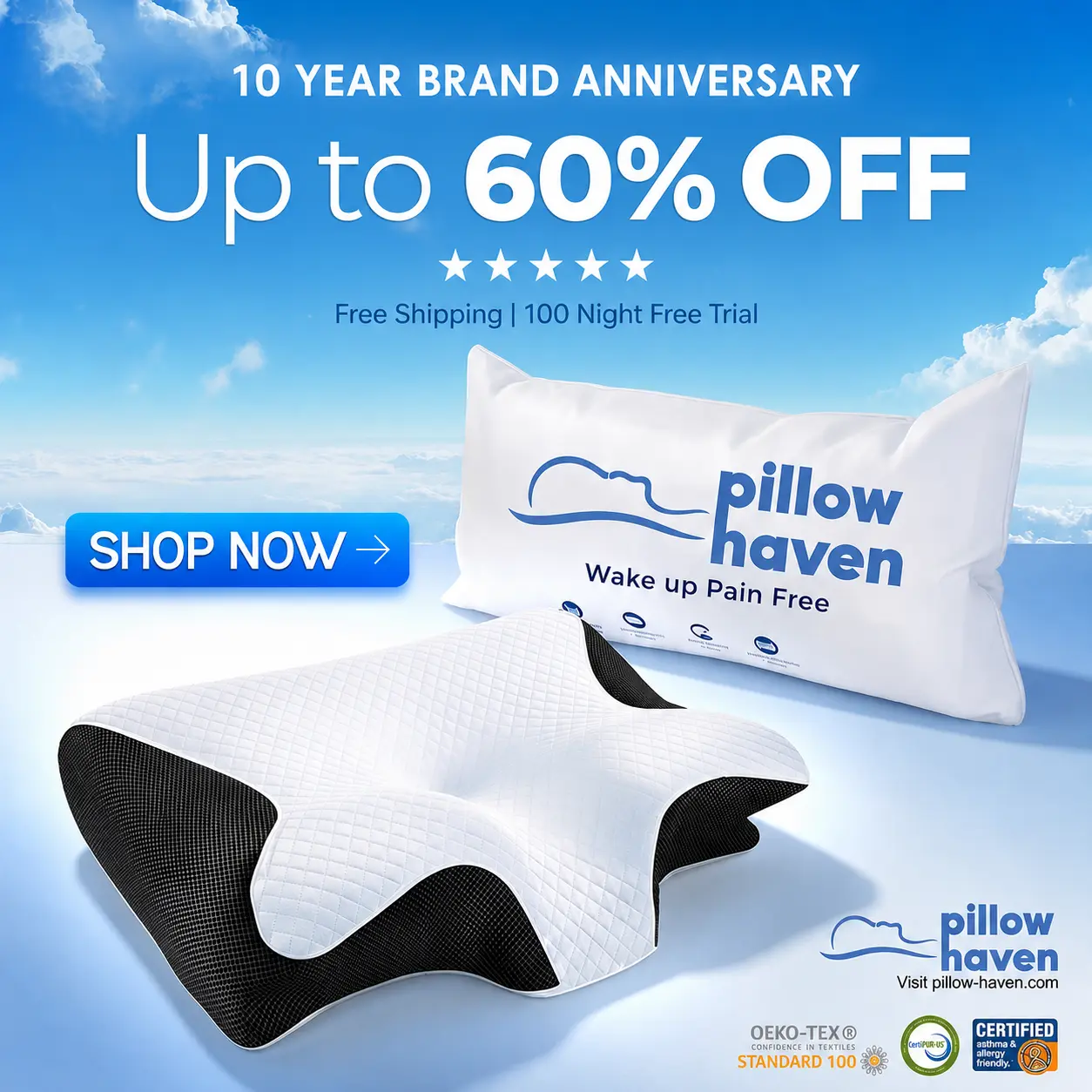The Pillow That Silences Snoring - By Fixing Your Sleep Posture |  10 Year Sale 60% OFF