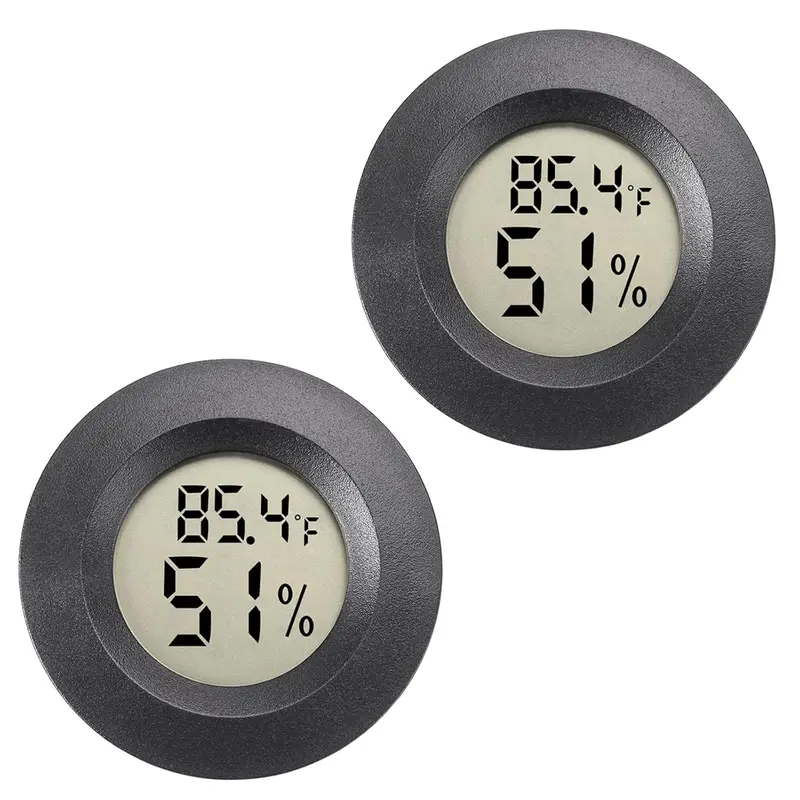 2-Pack Portable Digital Mini Hygrometer Indoor Humidity - Room Thermometer Indoor, Temperature Gauge with Fahrenheit-Celsius Switch for Kitchen, Warehouse, Garage